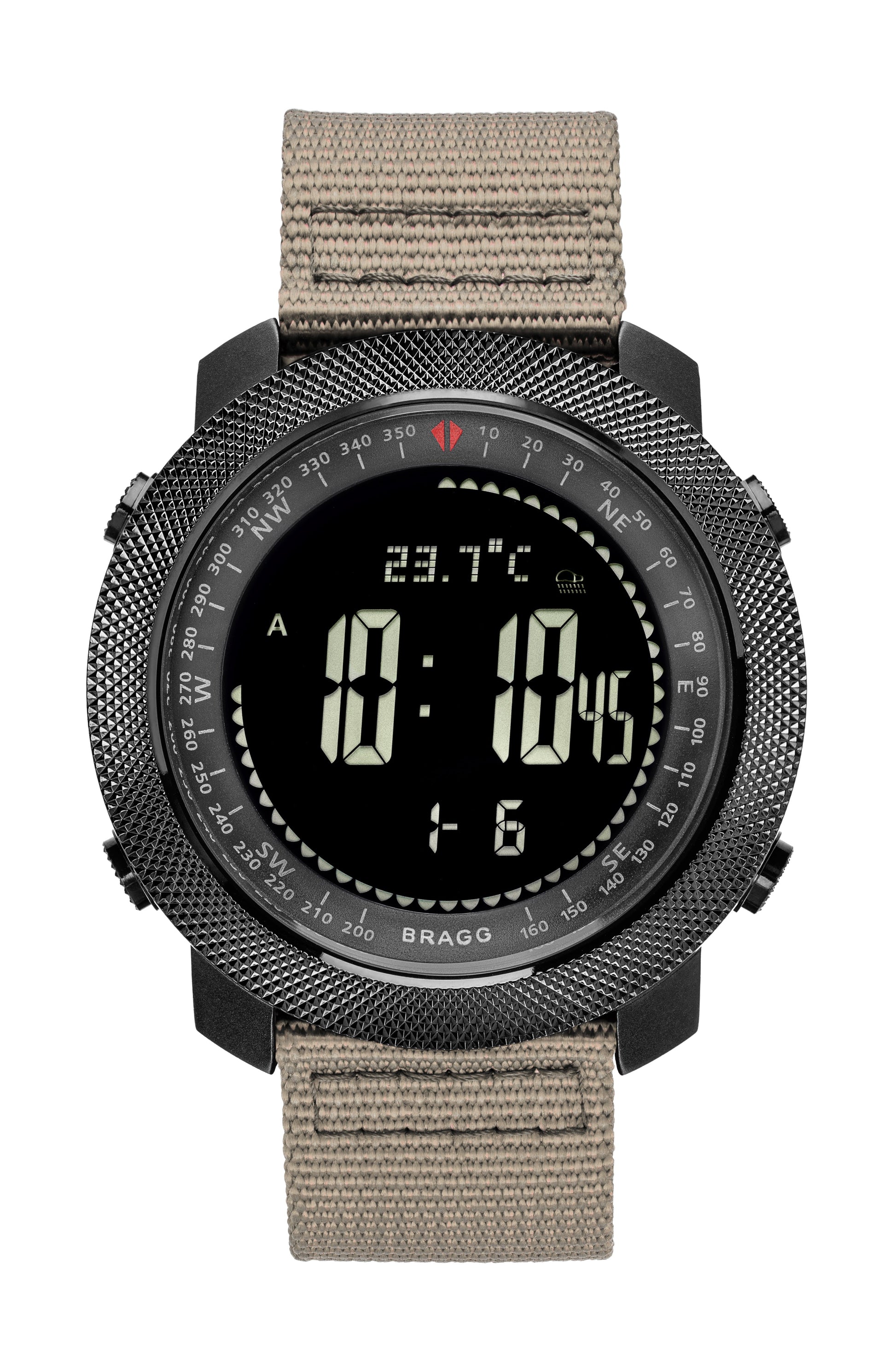 Bragg Black Ops Chrono watch with Olive Nato Band Military Sports Digital Watch Bragg Watch 